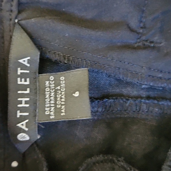 Athleta Cabo Linen Wide Leg Pant Pull On Drawstring Black Size 6 - Picture 5 of 12